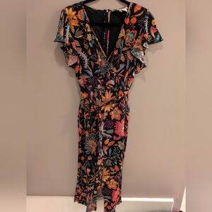 La Fuori Silk Floral Wrap Jumpsuit S